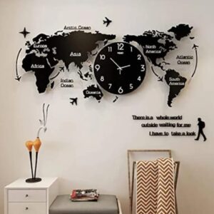World Map Wall Clock for Home & Office – Modern 3D Acrylic Décor by Inside Decor