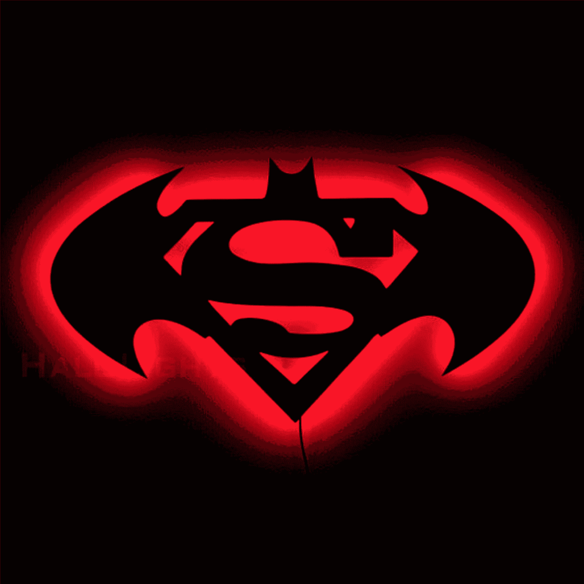 Super Vs Batman Dual Logo Wall Art Lamp –Clash of Heroes-Gaming Decor For Office And Kids Room